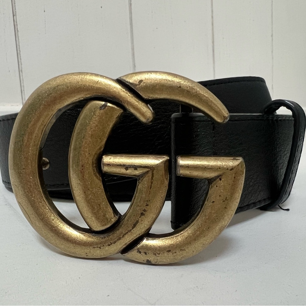 Gucci Gold Buckle Black Belt